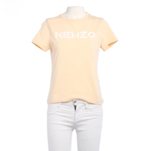 Kenzo Shirt (beige, Gr. S) Baumwolle - gebraucht, mit Logo-Print auf der Vorderseite & Rundhalsausschnitt