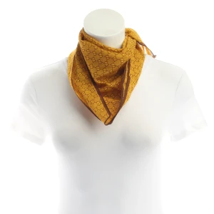 Gucci Tücher (orange) Baumwolle - gebraucht, Schal mit GG-Monogramm-Muster & Braune Ränder