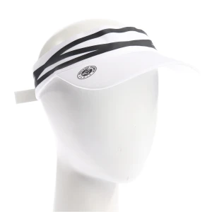 Adidas Sonnenblende (weiß) Baumwolle - gebraucht, mit Roland Garros Logo-Patch & Schwarze Kontraststreifen