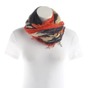 HTC Tuch Mehrfarbig (orange) Baumwolle - gebraucht, Damen Fransenkanten, Crinkle-Optik
