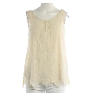 Twin Set Tops (beige, Gr. M) Spitze / Baumwolle - gebraucht, Spitzentop mit Komplett aus filigraner Spitze & Herz-Anhänger am Rücken