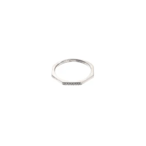 Pandora Ring (silber) 925er Sterling Silber / Zirkonia - gebraucht, mit Achteckige Form & Steinbesatz