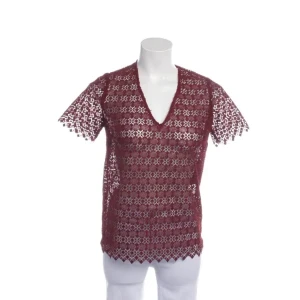 Sandro Blusen (bordeaux, Gr. 36) Polyester - gebraucht, Spitzenbluse mit Spitzenmuster & Transparenz