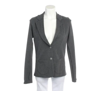 Juvia Blazer (grau, Gr. S) Baumwolle - gebraucht, mit Offene Kanten & Aufgesetzte Taschen