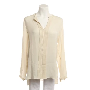 Etro Blusen (beige, Gr. 38) Seide - gebraucht, Tunika mit Biesen auf der Vorderseite & High-Low-Saum