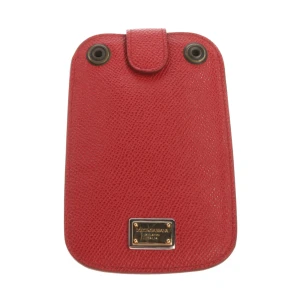 Dolce & Gabbana Etuis (rot) Leder - gebraucht, mit Logo-Plakette & Strukturleder