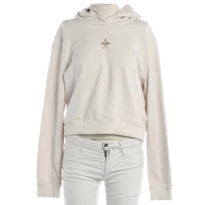 Fendi Hoodies (beige, Gr. L) Baumwolle - gebraucht, mit Kapuze & Logo-Print auf der Brust