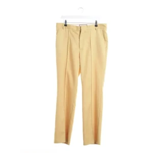 Plan C Hosen (gelb, Gr. 38) Polyester - gebraucht, Stoffhose mit Bügelfalten & Gürtelschlaufen