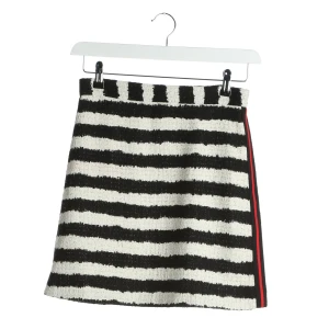 MSGM Röcke (schwarz, Gr. 36) Baumwolle - gebraucht, Minirock mit Streifenmuster in Schwarz und Weiß & Seitlicher Streifen in Schwarz-Rot