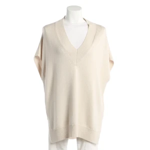 Riani Pullunder (beige, Gr. 40) Wolle - gebraucht, mit Rippstrick-Bündchen am Saum & Breite Rippstrick-Einfassung am Ausschnitt