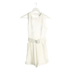 Ted Baker Jumpsuit (weiß, Gr. 34) Polyester / Spitze - gebraucht, Damen, Playsuit mit Spitzenoberteil & Gürtel mit Schnalle