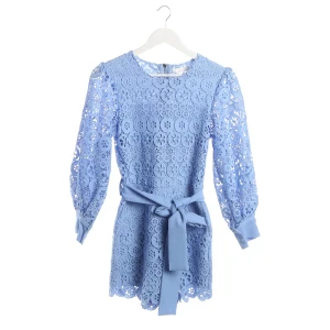 Maje Jumpsuits (blau, Gr. 32) Spitze / Polyester - gebraucht, Playsuit mit Guipure-Spitze & Blumenmuster