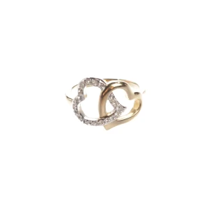 Swarovski Ringe (gold) Metall / Kristall - gebraucht, mit Herz-Motiv & ineinander verschlungene Herzen