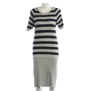 Allude Kleid (grau, Gr. M) Baumwolle / Strick - gebraucht, Damen, Strickkleid mit Horizontale Blockstreifen & Feinstrick