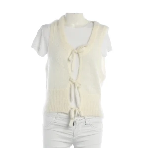 Ganni Weste XS Cream (creme, Gr. XS) Strick / Polyamid - gebraucht, Damen Bänder zum Binden, Schleifendetails