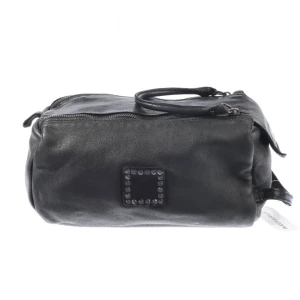 Campomaggi Kulturtasche (schwarz) Leder - gebraucht, mit Logo-Patch & Nietenbesatz