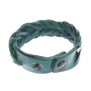HTC Armbänder (grün) Leder - gebraucht, Armband mit Geflochtenes Design & Druckknopf zum Schließen
