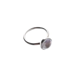 Pandora Ring (silber) 925er Sterling Silber / Stein - gebraucht, mit Runder Cabochon-Stein & Schmale, polierte Ringschiene