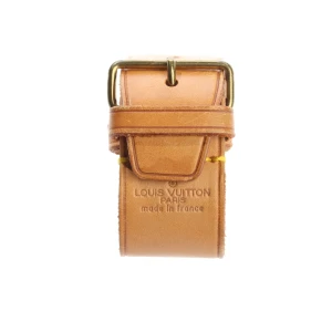 Louis Vuitton Anhänger (hellbraun) Leder - gebraucht, Taschenzubehör mit Logo-Prägung & Kontrastnähte