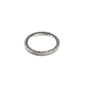Pandora Ring (silber) 925er Sterling Silber / Cubic Zirkonia - gebraucht, mit Pavé-Besatz & Herz-Ausschnitte an den Seiten