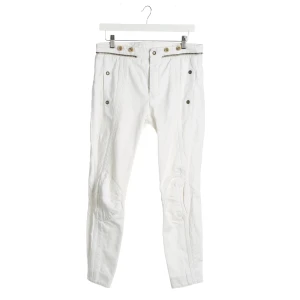 Chloé Hosen (creme, Gr. 36) Baumwolle - gebraucht, Stoffhose mit Reißverschlüsse am Bund & Zierknöpfe