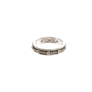 Pandora Ring (silber) 925er Sterling Silber / Zirkonia - gebraucht, mit Beaded-Design & Zirkonia-Besatz