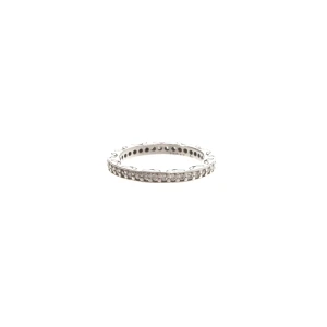Pandora Ringe (silber) 925er Sterling Silber / Zirkonia - gebraucht, mit Rundum-Besatz mit Zirkonia-Steinen & Filigranes Herz-Muster an den Seiten