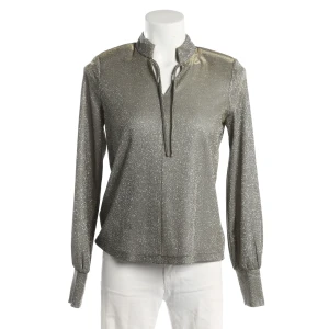 Riani Bluse (grau, Gr. 34) Polyester / Lurex - gebraucht, Damen, Schluppenbluse mit Metallic-Schimmer & Glitzer-Optik