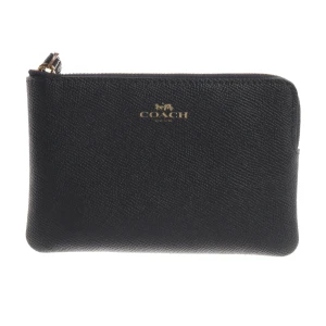 Coach Etuis (navy) Leder - gebraucht, Kartenetui mit Goldfarbenes Logo-Emblem & Strukturierte Crossgrain-Oberfläche