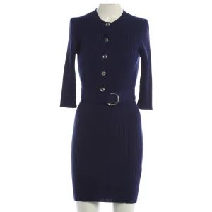 Gucci Kleider (navy, Gr. XS) Wolle - gebraucht, Strickkleid mit Rippstrick & Logo-Knöpfe