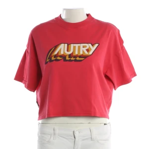 Autry T-Shirts (rot, Gr. XS) Baumwolle - gebraucht, T-Shirt mit Logo-Print auf der Brust & überschnittene Schultern