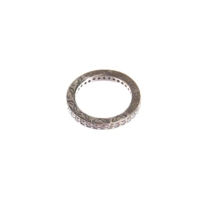Pandora Ring (silber) Silber / Zirkonia - gebraucht, mit Zirkonia-Besatz & Blatt-Gravur