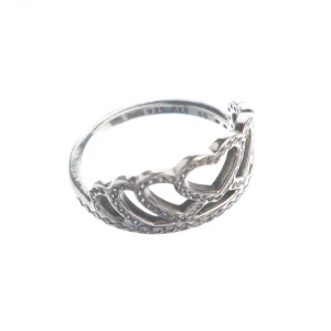 Pandora Kronen-Herz-Ring Ringe (silber) 925er Sterling Silber / Zirkonia - gebraucht, Ring mit Herz-Design & Kronen-Form
