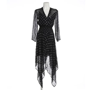 Maje Kleider (navy, Gr. 34) Viskose / Lurex - gebraucht, mit Smok-Taille & asymmetrischer Saum