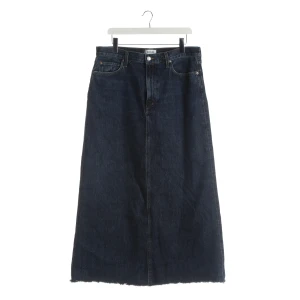 Agolde Röcke (navy, Gr. 44) Baumwolle - gebraucht, Jeansrock mit 5-Pocket-Stil & Fransensaum