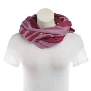 Blumarine Schal (rosa) Wolle - gebraucht, Damen, mit Logo-Intarsia & Feinstrick