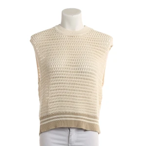Drykorn Pullunder (creme, Gr. XL) Baumwolle / Strick - gebraucht, Damen Lochmuster, Grobstrick
