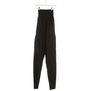 Patrizia Pepe Jumpsuits (schwarz, Gr. 38) Baumwolle - gebraucht, Damen Smok-Einsatz am Oberteil, Bandeau-Schnitt