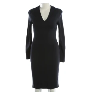 Escada Kleider (navy, Gr. 34) Viskose - gebraucht, Etuikleid mit V-Ausschnitt & Figurbetonter Schnitt