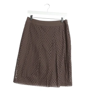 Akris Röcke (braun, Gr. 38) Baumwolle - gebraucht, Rock mit Lochmuster & Broderie Anglaise Optik