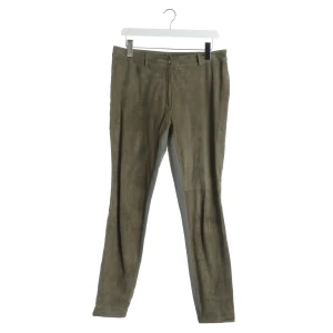 Riani Hosen (grau, Gr. 40) Veloursleder / Textil - gebraucht, Lederhose mit Materialmix & Veloursleder-Front