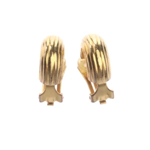 Dior Ohrringe (gold) Metall - gebraucht, Ohrclips mit Geripptes Design & Clip-Ohrringe