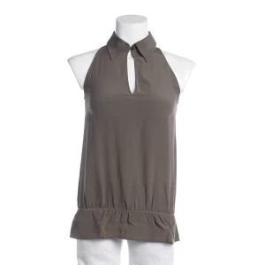 Wolford Top 34 Grau (grau, Gr. 34) Seide - gebraucht, Damen Hemdkragen, Schlüssellochausschnitt