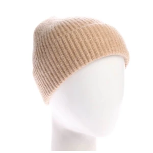 J.CREW Mütze 100 Hellrot (beige, Gr. 100) Wolle - gebraucht, Damen Rippstrick, Breiter Umschlag
