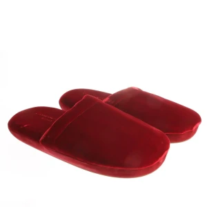 Gianvito Rossi Mules (rot, Gr. EUR 38) Samt / Leder - gebraucht, mit Obermaterial aus weichem Samt & Runde Zehenpartie