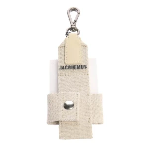 Jacquemus iPhone-Zubehör (beige) Baumwolle / Leder - gebraucht, Accessoire mit Lederdetails & silberfarbene Hardware