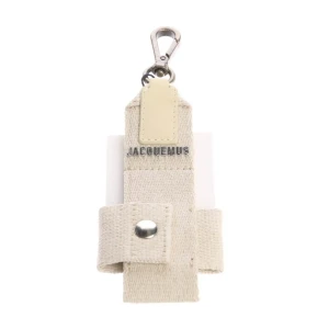 Jacquemus iPhone-Zubehör (beige) Baumwolle / Leder - gebraucht, Accessoire mit Silberfarbene Hardware & Lederdetails