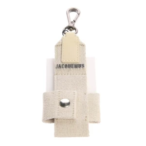 Jacquemus iPhone-Zubehör (beige) Baumwolle / Leder - gebraucht, Accessoire mit Karabinerhaken & Lederdetails