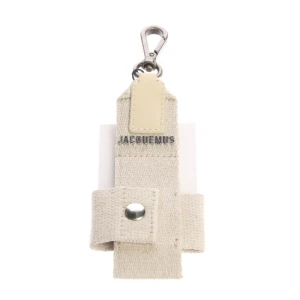 Jacquemus iPhone-Zubehör (beige) Baumwolle / Leder - gebraucht, Airpod Case mit Silberfarbene Hardware & Lederdetails