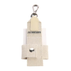 Jacquemus iPhone-Zubehör (beige) Baumwolle / Leder - gebraucht, Accessoire mit Silberfarbene Hardware & Lederdetails